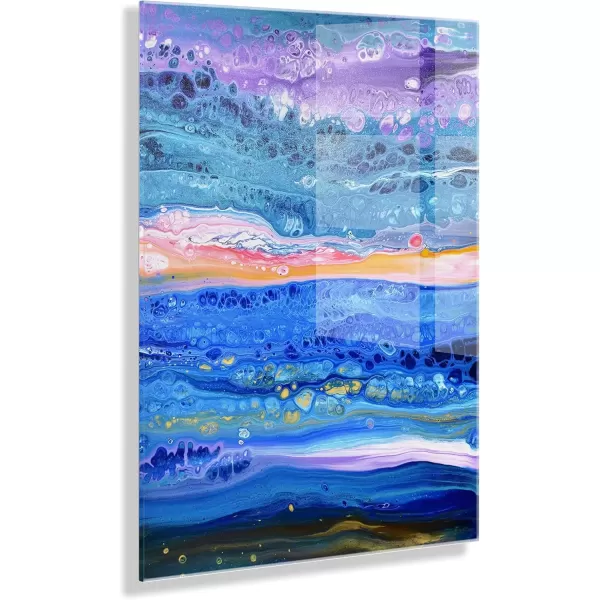 imageKate and Laurel x Xizhou Xie Collaboration Tropical Tides Frameless Floating Acrylic Art 23x31 Modern Abstract Bright Landscape Art for Wall