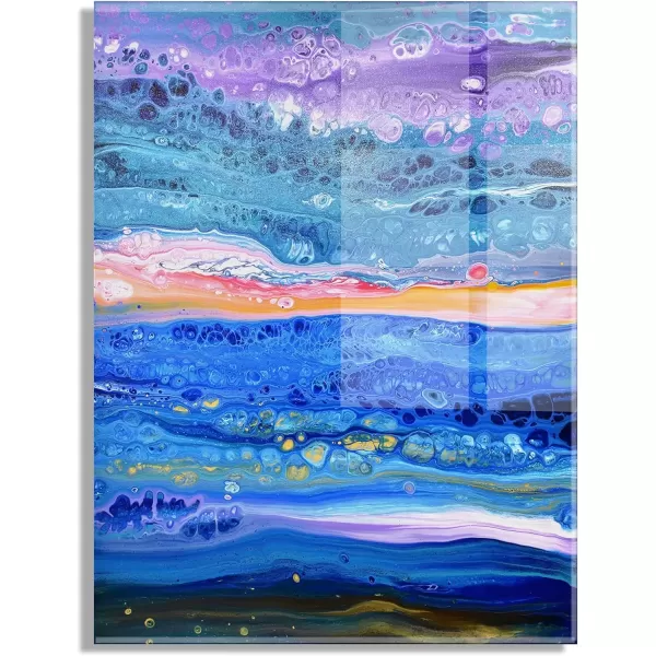 imageKate and Laurel x Xizhou Xie Collaboration Tropical Tides Frameless Floating Acrylic Art 23x31 Modern Abstract Bright Landscape Art for Wall