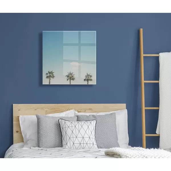 imageKate and Laurel A Trio Of Palm Trees Floating Acrylic Art by Laura Evans 23x23 Decorative Coastal Art for Wall