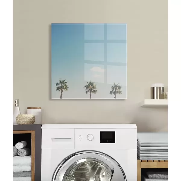 imageKate and Laurel A Trio Of Palm Trees Floating Acrylic Art by Laura Evans 23x23 Decorative Coastal Art for Wall