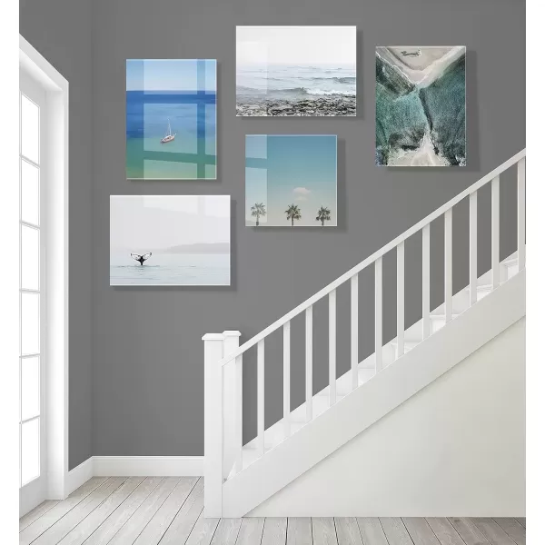 imageKate and Laurel A Trio Of Palm Trees Floating Acrylic Art by Laura Evans 23x23 Decorative Coastal Art for Wall