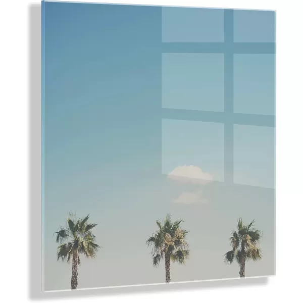 imageKate and Laurel A Trio Of Palm Trees Floating Acrylic Art by Laura Evans 23x23 Decorative Coastal Art for Wall
