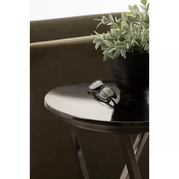 imageKate and Laurel Aja Modern Metal Round Side Table 15 x 15 x 23 Gray Gunmetal Decorative Geometric End Table with Unique Slanted Legs for Use as Bedroom Nightstand or Living Room Indoor Plant Stand