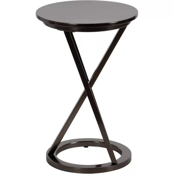 imageKate and Laurel Aja Modern Metal Round Side Table 15 x 15 x 23 Gray Gunmetal Decorative Geometric End Table with Unique Slanted Legs for Use as Bedroom Nightstand or Living Room Indoor Plant Stand