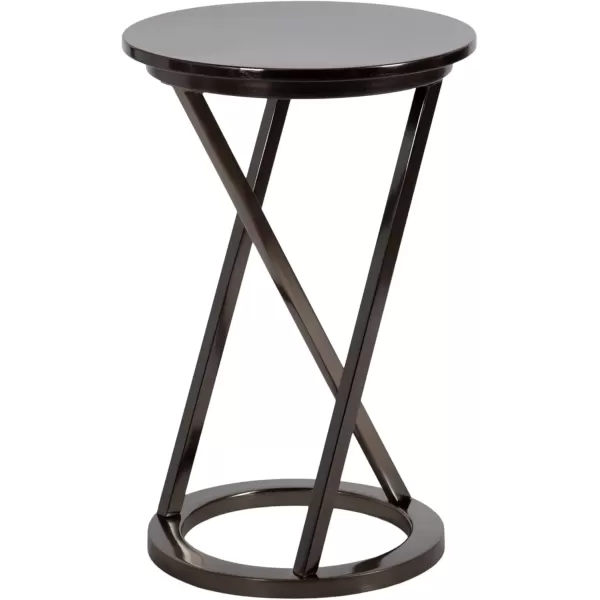 imageKate and Laurel Aja Modern Metal Round Side Table 15 x 15 x 23 Gray Gunmetal Decorative Geometric End Table with Unique Slanted Legs for Use as Bedroom Nightstand or Living Room Indoor Plant Stand
