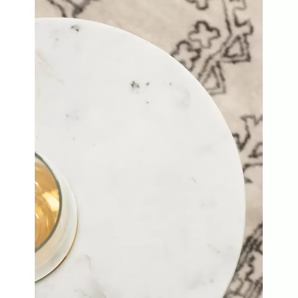 imageKate and Laurel Cardina Glam Marble Round Drink Table 10 x 10 x 22 White Marble and Gold Modern Marble Top Circle Mini Table for Use as a Small Bedroom Nightstand or Living Room Plant Stand Option