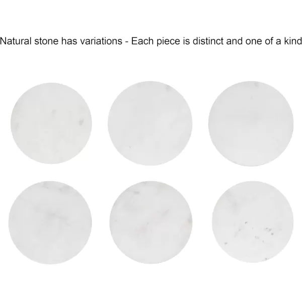 imageKate and Laurel Cardina Glam Marble Round Drink Table 10 x 10 x 22 White Marble and Gold Modern Marble Top Circle Mini Table for Use as a Small Bedroom Nightstand or Living Room Plant Stand Option