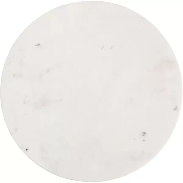imageKate and Laurel Cardina Glam Marble Round Drink Table 10 x 10 x 22 White Marble and Gold Modern Marble Top Circle Mini Table for Use as a Small Bedroom Nightstand or Living Room Plant Stand Option