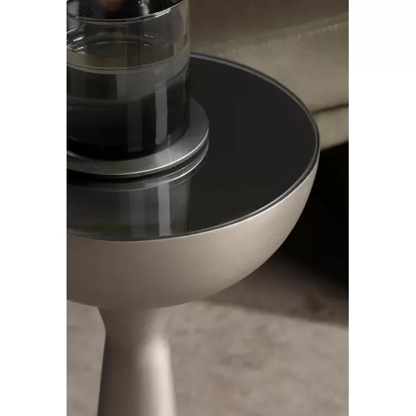 imageKate and Laurel Chandon MidCentury Sophisticated Drink Table 8 x 8 x 23 Antique Nickel Glam Sculptural Plant Pedestal Table for Use as Antique Mini Table or Bathtub Accent Table