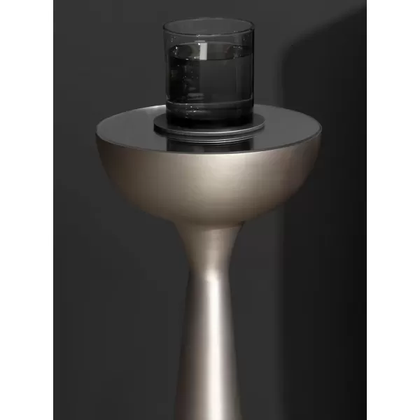 imageKate and Laurel Chandon MidCentury Sophisticated Drink Table 8 x 8 x 23 Antique Nickel Glam Sculptural Plant Pedestal Table for Use as Antique Mini Table or Bathtub Accent Table