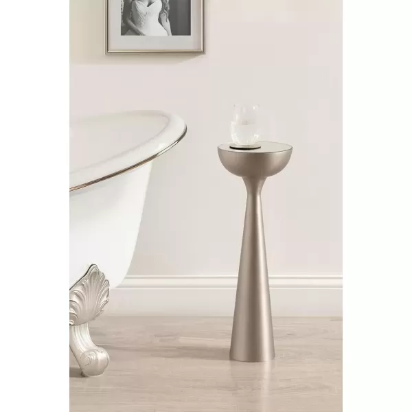 imageKate and Laurel Chandon MidCentury Sophisticated Drink Table 8 x 8 x 23 Antique Nickel Glam Sculptural Plant Pedestal Table for Use as Antique Mini Table or Bathtub Accent Table
