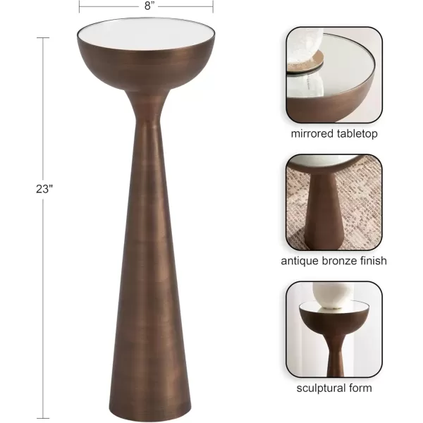 imageKate and Laurel Chandon MidCentury Sophisticated Drink Table 8 x 8 x 23 Bronze Glam Sculptural Plant Pedestal Table for Use as Antique Mini Table or Bathtub Accent Table