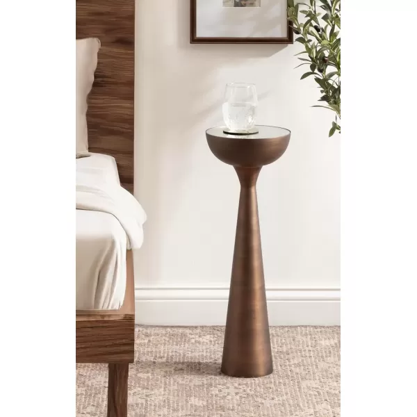 imageKate and Laurel Chandon MidCentury Sophisticated Drink Table 8 x 8 x 23 Bronze Glam Sculptural Plant Pedestal Table for Use as Antique Mini Table or Bathtub Accent Table