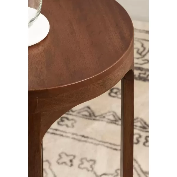 imageKate and Laurel Dahl Modern Slatted Wooden Round Drink Table 12 x 23 Black Transitional Wood Accent Pedestal Table for Use as Living Room Plant Stand or Small Bedroom NightstandWalnut Brown
