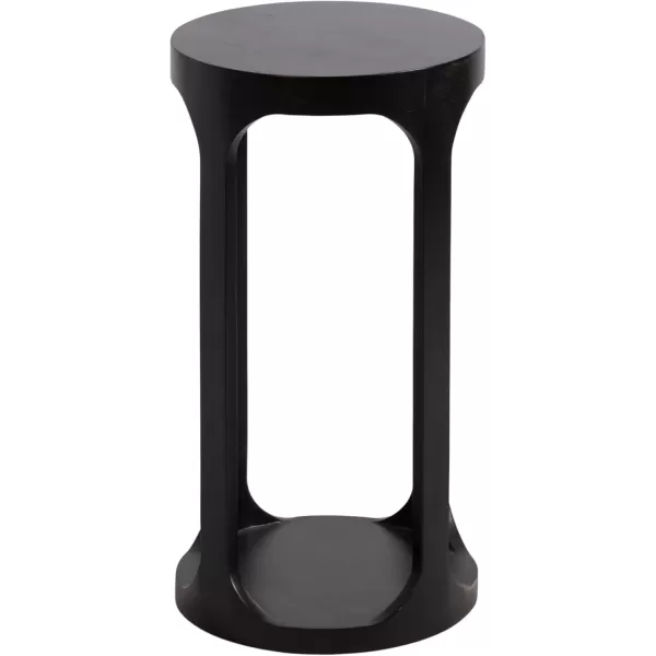 imageKate and Laurel Dahl Modern Slatted Wooden Round Drink Table 12 x 23 Black Transitional Wood Accent Pedestal Table for Use as Living Room Plant Stand or Small Bedroom NightstandBlack