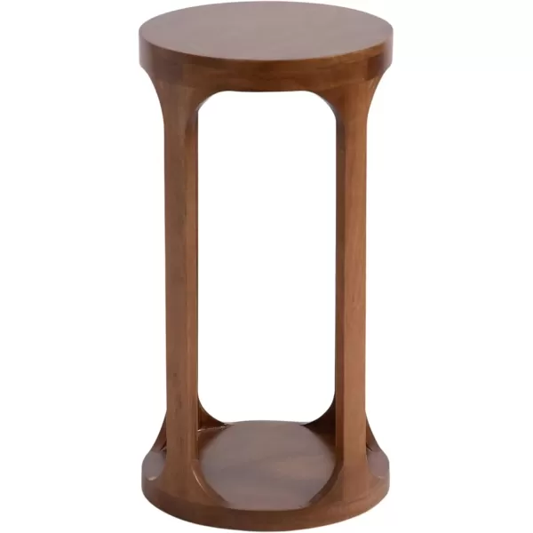 imageKate and Laurel Dahl Modern Slatted Wooden Round Drink Table 12 x 23 Black Transitional Wood Accent Pedestal Table for Use as Living Room Plant Stand or Small Bedroom NightstandWalnut Brown