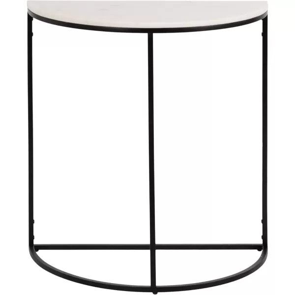imageKate and Laurel Dorrah Modern Round Marble Console Table for Entryway 28 x 14 x 30 White and Black Glam HalfCircle Entryway Table for Use as Hallway Table or Behind Couch TableBlackWhite