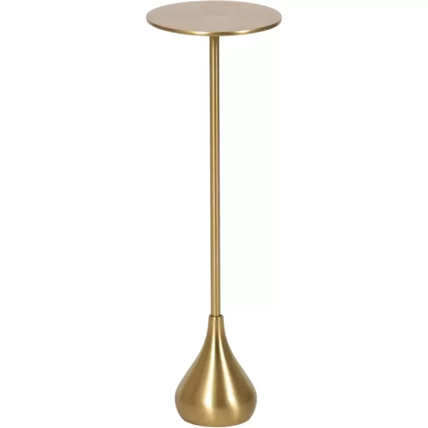 imageKate and Laurel Hersi Decorative Modern Pedestal Drink Table 7 x 7 x 20 Gold Cast Aluminum Mini Table with Teardrop Base for Use as Small Plant Stand or Living Room Martini TableGold