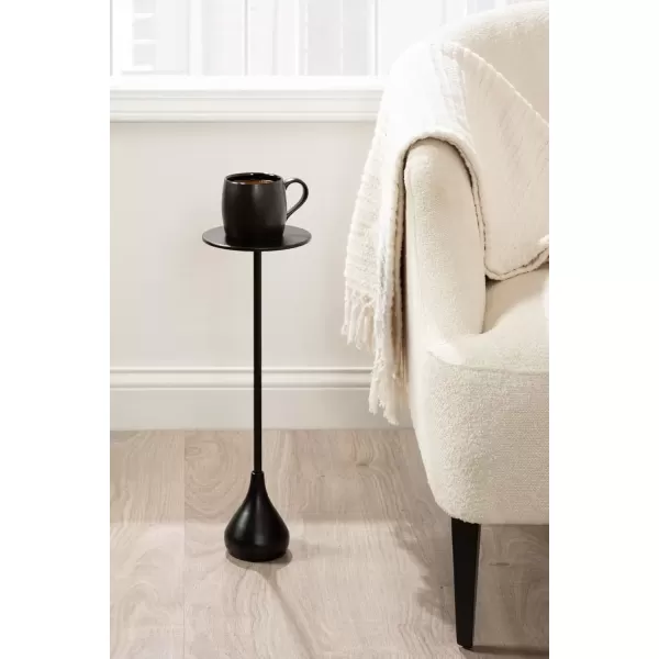 imageKate and Laurel Hersi Decorative Modern Pedestal Drink Table 7 x 7 x 20 Gold Cast Aluminum Mini Table with Teardrop Base for Use as Small Plant Stand or Living Room Martini TableBlack