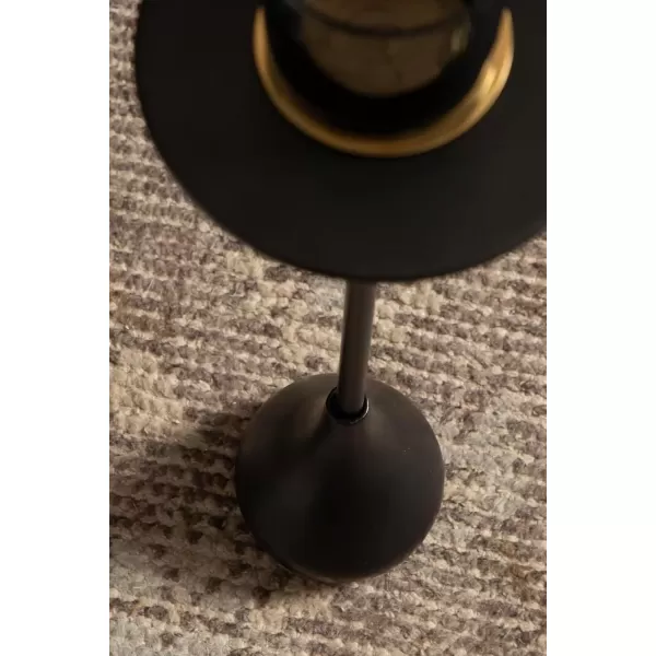 imageKate and Laurel Hersi Decorative Modern Pedestal Drink Table 7 x 7 x 20 Gold Cast Aluminum Mini Table with Teardrop Base for Use as Small Plant Stand or Living Room Martini TableBlack