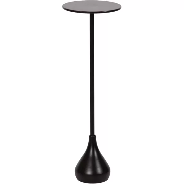 imageKate and Laurel Hersi Decorative Modern Pedestal Drink Table 7 x 7 x 20 Gold Cast Aluminum Mini Table with Teardrop Base for Use as Small Plant Stand or Living Room Martini TableBlack