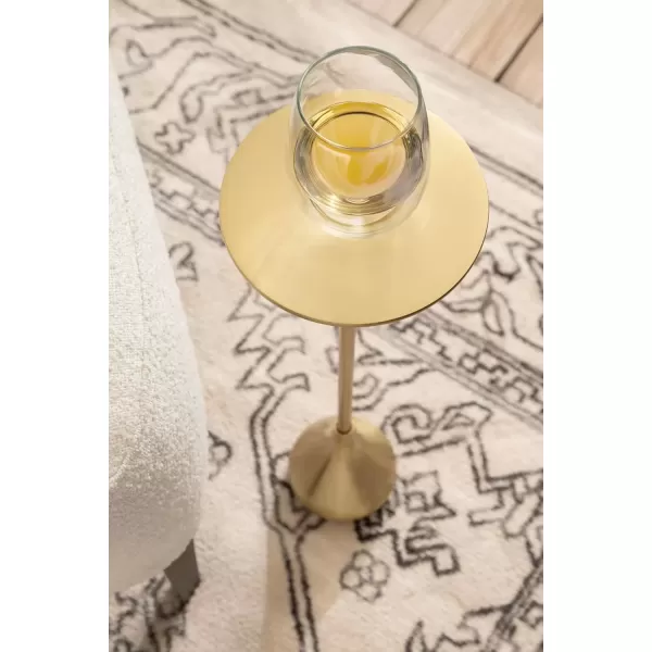 imageKate and Laurel Hersi Decorative Modern Pedestal Drink Table 7 x 7 x 20 Gold Cast Aluminum Mini Table with Teardrop Base for Use as Small Plant Stand or Living Room Martini TableGold