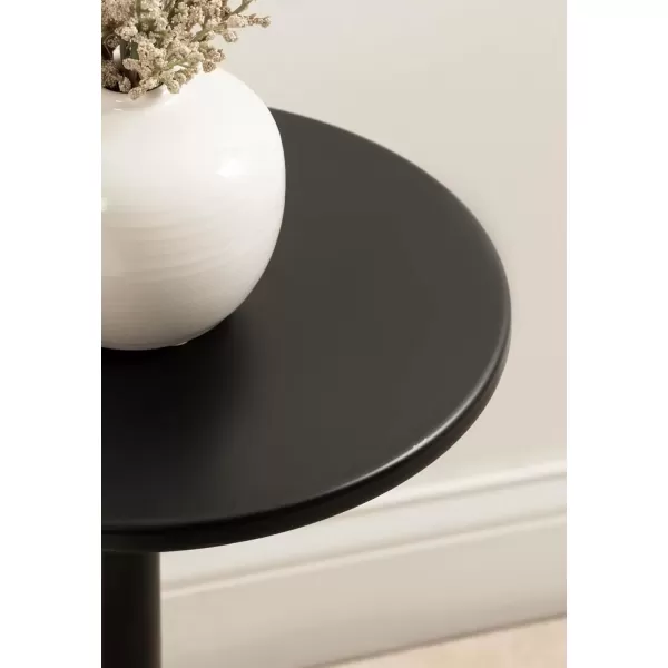 imageKate and Laurel Nyall Modern Natural Marble Drink Table 12 x 12 x 22 Marble and Black Transitional Round Mini Table with Premium Marble Base for Use as Indoor Plant Stand or Small Bathtub Table