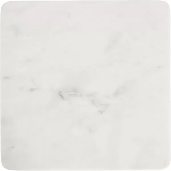 imageKate and Laurel Quinley Modern Square Marble Drink Table 10 x 10 x 22 White Marble and Gray Gunmetal Contemporary Marble Pedestal Table for Use as Living Room Plant Stand or Bedroom Mini Table