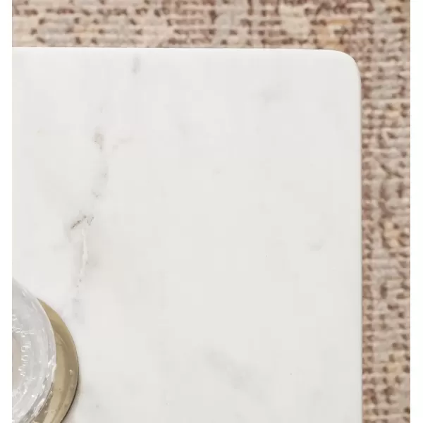 imageKate and Laurel Quinley Modern Square Marble Drink Table 10 x 10 x 22 White Marble and Gray Gunmetal Contemporary Marble Pedestal Table for Use as Living Room Plant Stand or Bedroom Mini Table