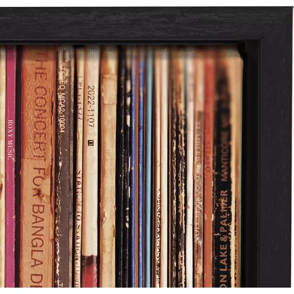 imageKate and Laurel Sylvie 33RPM Framed Canvas Wall Art by Robert Cadloff of Bomobob 18x24 Black Decorative Music Art for WallBlack
