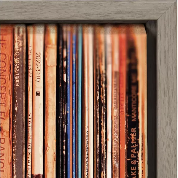 imageKate and Laurel Sylvie 33RPM Framed Canvas Wall Art by Robert Cadloff of Bomobob 18x24 Black Decorative Music Art for WallGray