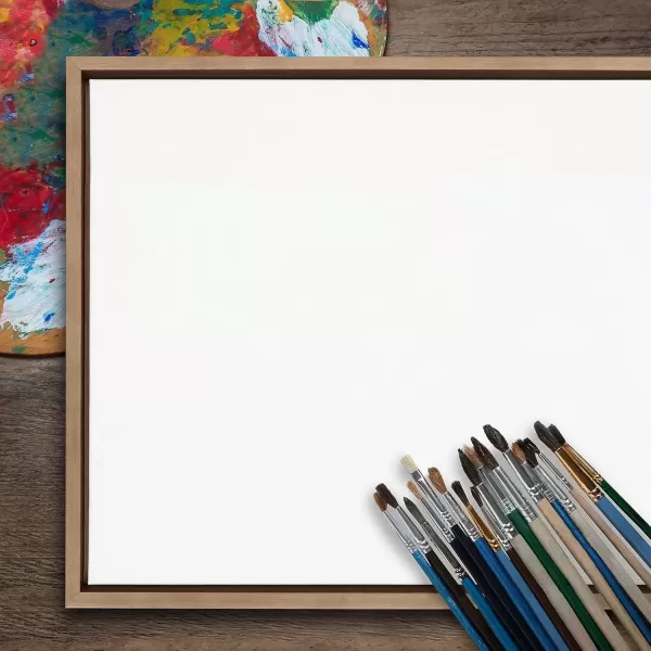 imageKate and Laurel Sylvie Blank Framed Canvas Wall Art 28x38 Natural Modern Empty Canvas for PaintYourOwn Art Premium Canvas Already Framed