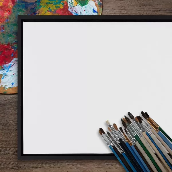 imageKate and Laurel Sylvie Blank Framed Canvas Wall Art 30x30 Natural Modern Empty Canvas for PaintYourOwn Art Premium Canvas Already FramedBlack