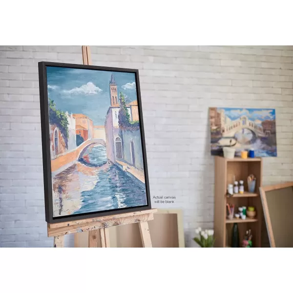 imageKate and Laurel Sylvie Blank Framed Canvas Wall Art 30x30 Natural Modern Empty Canvas for PaintYourOwn Art Premium Canvas Already FramedBlack
