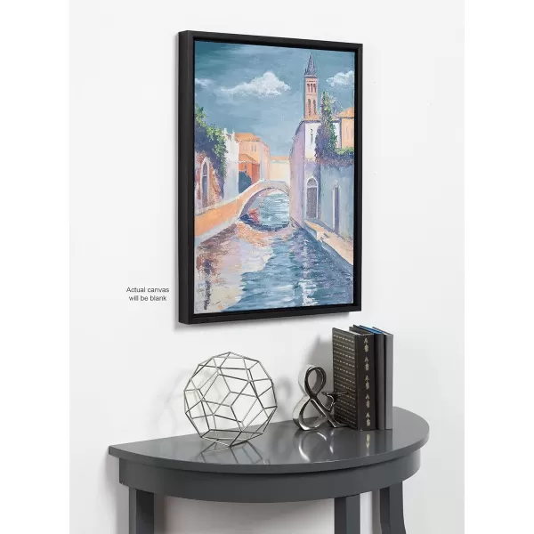 imageKate and Laurel Sylvie Blank Framed Canvas Wall Art 30x30 Natural Modern Empty Canvas for PaintYourOwn Art Premium Canvas Already FramedBlack