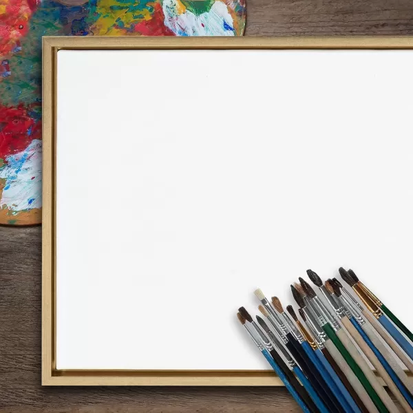 imageKate and Laurel Sylvie Blank Framed Canvas Wall Art 30x30 Natural Modern Empty Canvas for PaintYourOwn Art Premium Canvas Already FramedGold