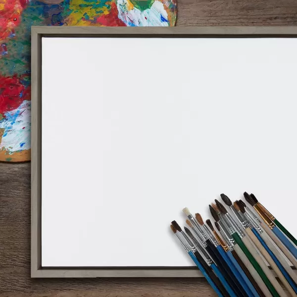 imageKate and Laurel Sylvie Blank Framed Canvas Wall Art 30x30 Natural Modern Empty Canvas for PaintYourOwn Art Premium Canvas Already FramedGray