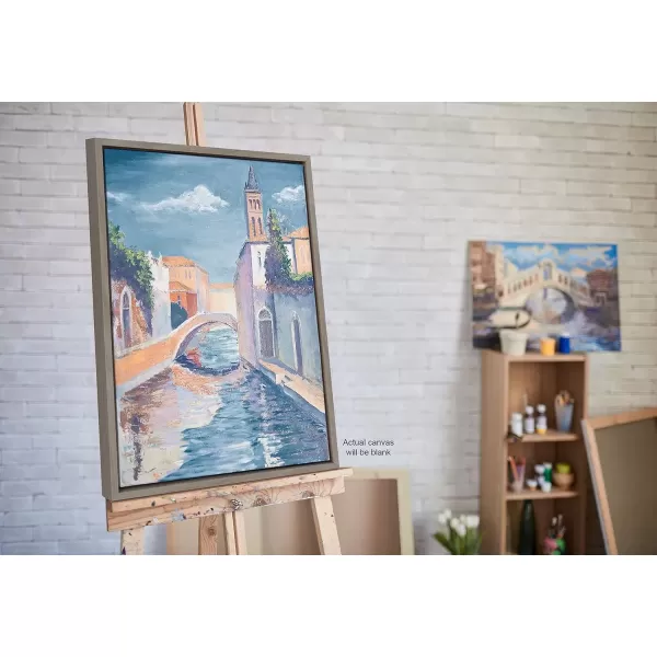 imageKate and Laurel Sylvie Blank Framed Canvas Wall Art 30x30 Natural Modern Empty Canvas for PaintYourOwn Art Premium Canvas Already FramedGray