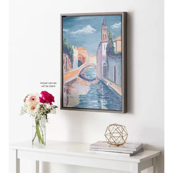 imageKate and Laurel Sylvie Blank Framed Canvas Wall Art 30x30 Natural Modern Empty Canvas for PaintYourOwn Art Premium Canvas Already FramedGray
