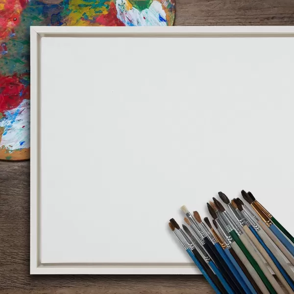 imageKate and Laurel Sylvie Blank Framed Canvas Wall Art 30x30 Natural Modern Empty Canvas for PaintYourOwn Art Premium Canvas Already FramedWhite