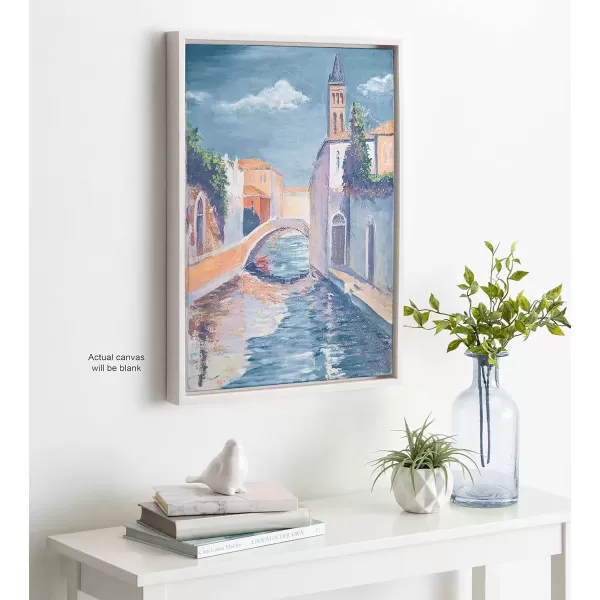 imageKate and Laurel Sylvie Blank Framed Canvas Wall Art 30x30 Natural Modern Empty Canvas for PaintYourOwn Art Premium Canvas Already FramedWhite
