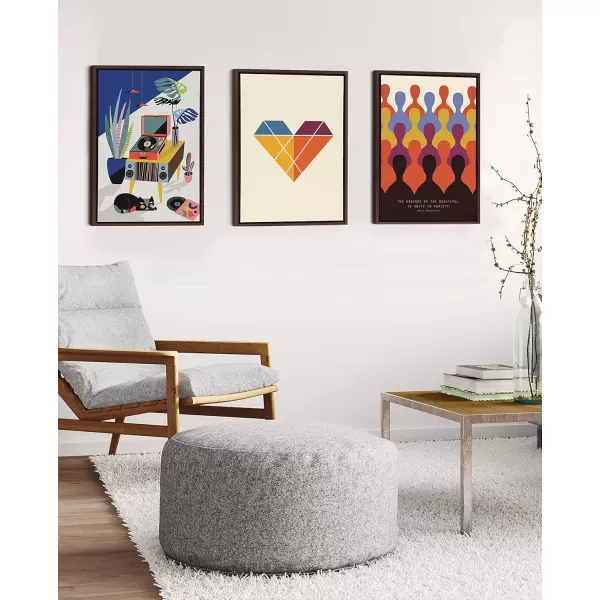imageKate and Laurel Sylvie Chill Out Saturday Framed Canvas Wall Art by Rachel Lee of My Dream Wall 18x24 Natural Chic Animal Art for WallBrown