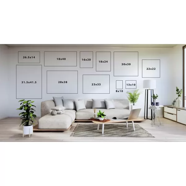 imageKate and Laurel Sylvie Custom Printed Framed Canvas Wall Art 14x265 Dark Gray Personal Canvas Print with Your Photos for Living Room Gallery Wall Decor  Printed and Hand Framed in the USADark Gray