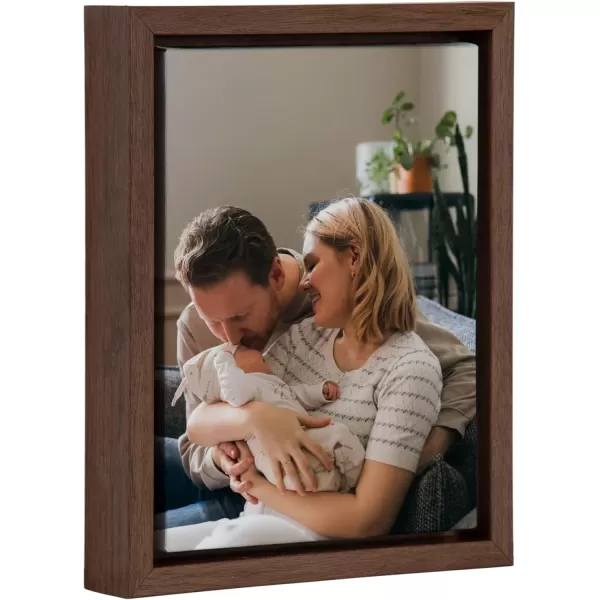 imageKate and Laurel Sylvie Custom Printed Framed Canvas Wall Art 14x265 Dark Gray Personal Canvas Print with Your Photos for Living Room Gallery Wall Decor  Printed and Hand Framed in the USABrown