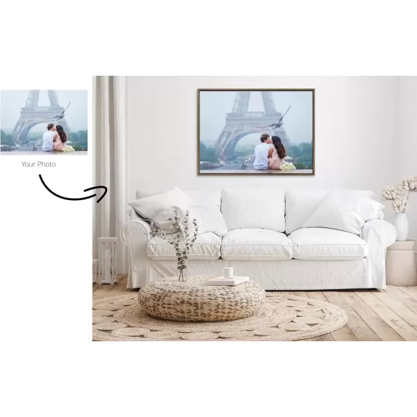 imageKate and Laurel Sylvie Custom Printed Framed Canvas Wall Art 14x265 Dark Gray Personal Canvas Print with Your Photos for Living Room Gallery Wall Decor  Printed and Hand Framed in the USAGold