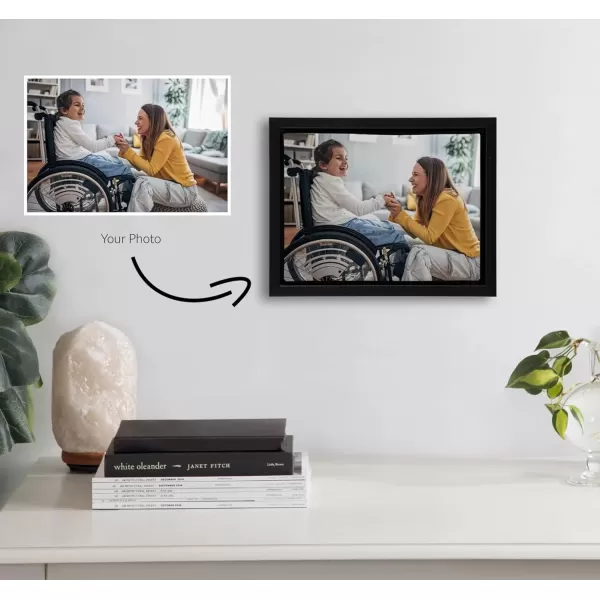 imageKate and Laurel Sylvie Custom Printed Framed Canvas Wall Art 14x265 Dark Gray Personal Canvas Print with Your Photos for Living Room Gallery Wall Decor  Printed and Hand Framed in the USABlack