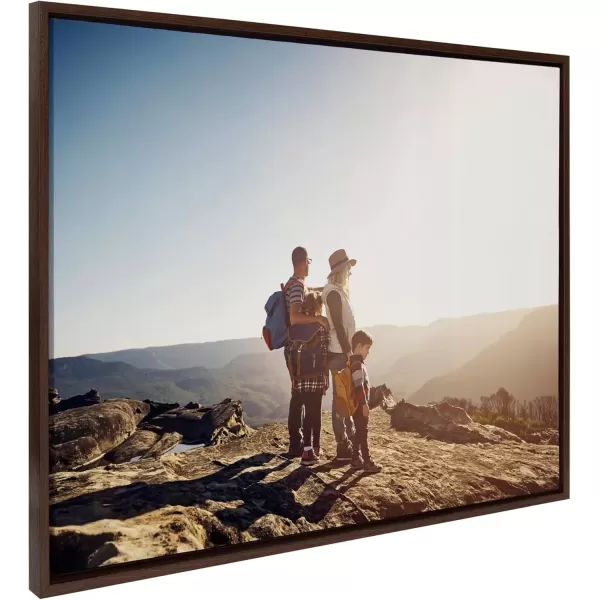 imageKate and Laurel Sylvie Custom Printed Framed Canvas Wall Art 14x265 Dark Gray Personal Canvas Print with Your Photos for Living Room Gallery Wall Decor  Printed and Hand Framed in the USABrown