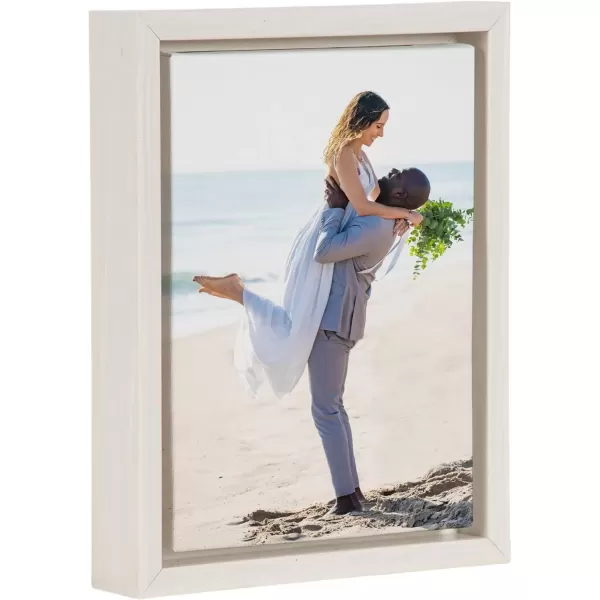 imageKate and Laurel Sylvie Custom Printed Framed Canvas Wall Art 14x265 Dark Gray Personal Canvas Print with Your Photos for Living Room Gallery Wall Decor  Printed and Hand Framed in the USAWhite
