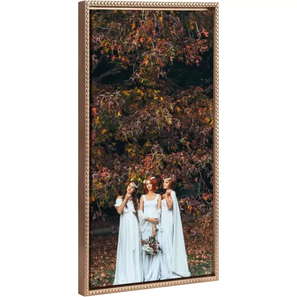 imageKate and Laurel Sylvie Custom Printed Framed Canvas Wall Art 14x265 Dark Gray Personal Canvas Print with Your Photos for Living Room Gallery Wall Decor  Printed and Hand Framed in the USABeaded Gold