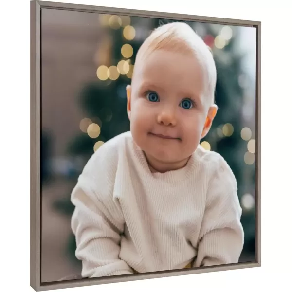 imageKate and Laurel Sylvie Custom Printed Framed Canvas Wall Art 14x265 Dark Gray Personal Canvas Print with Your Photos for Living Room Gallery Wall Decor  Printed and Hand Framed in the USAGray